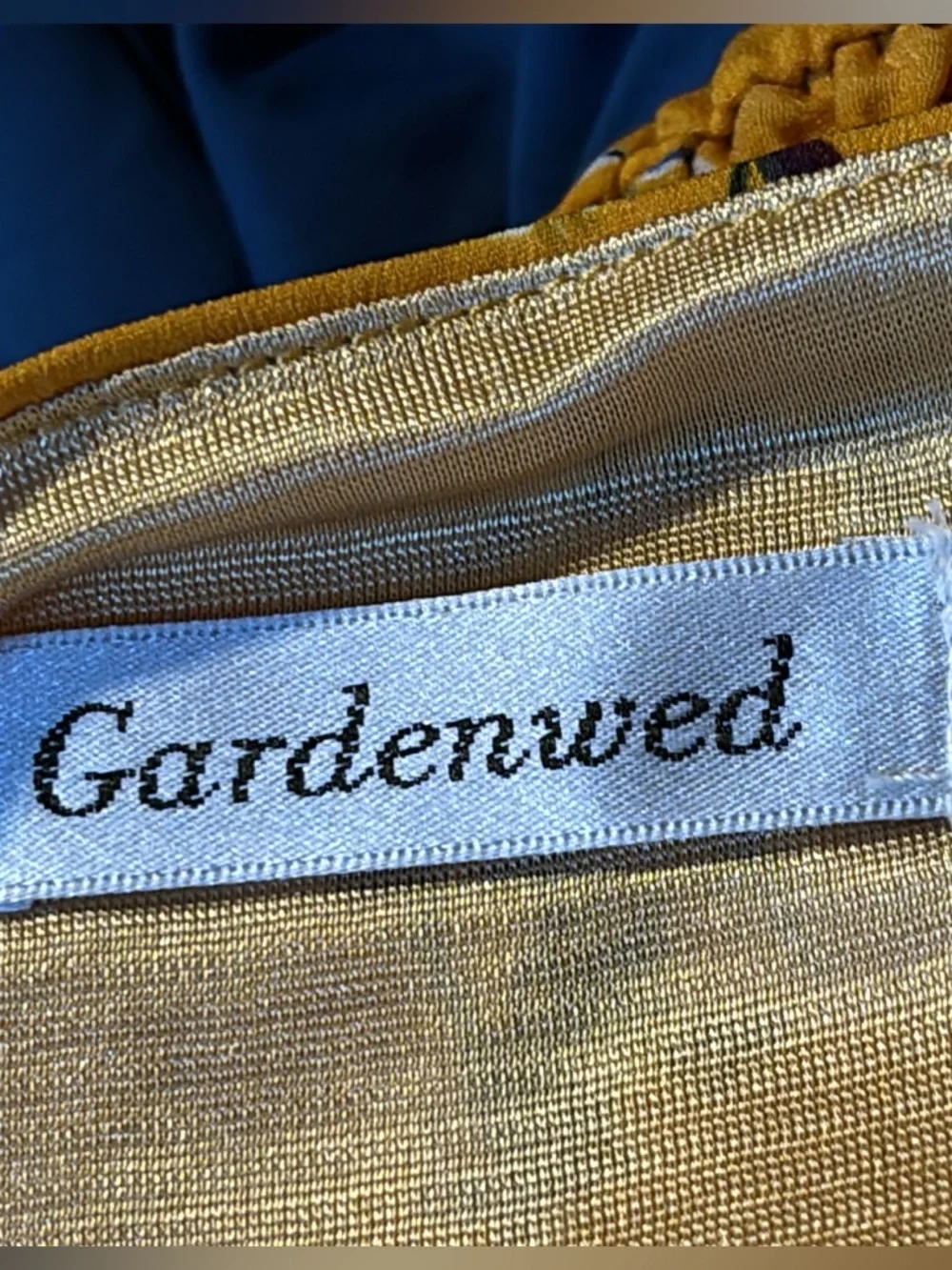 🆕 Floral Mustard Midi Dress with V-Neck and Smocked Waist size 2X NWOT - Picture 9 of 13